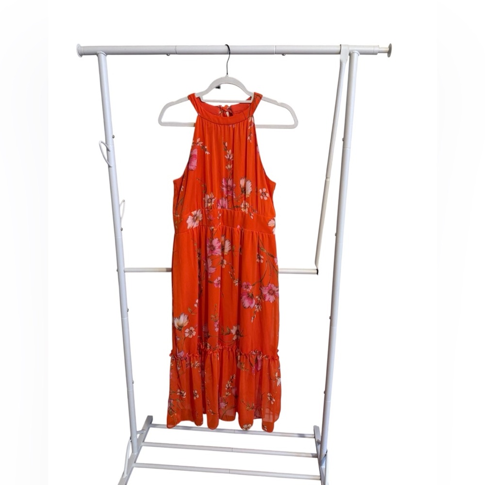 Emma & Michele Vibrant Orange Floral Dress